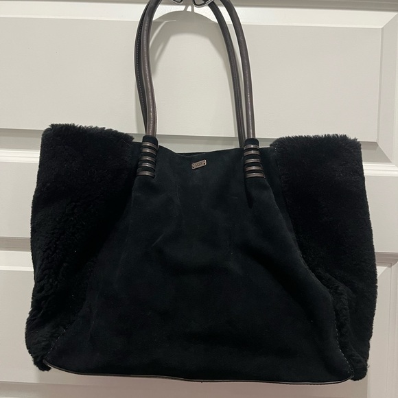 UGG Handbags - UGG Black Suede and Shearling Tote